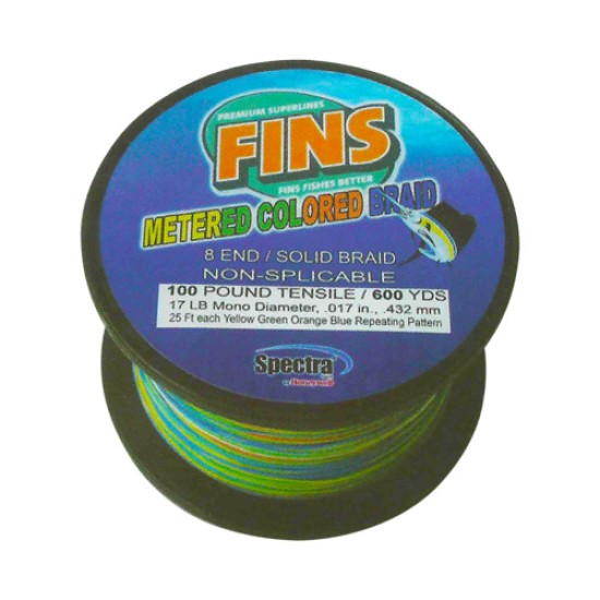 FINS METERED COLORED BRAID 600yd